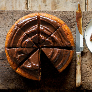 Banana Cake w Creamy Chocolate & Avocado Icing